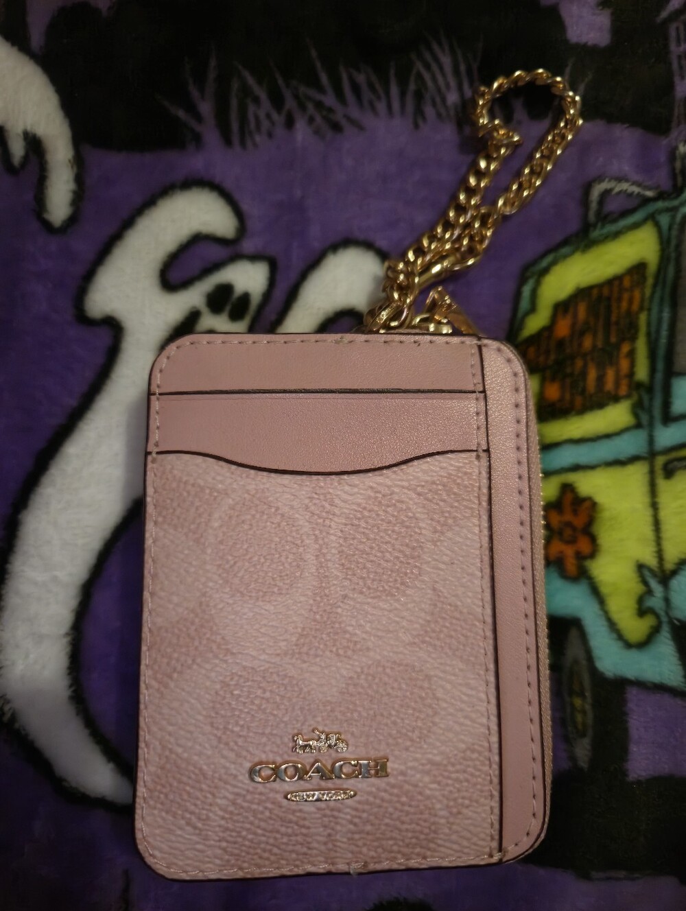 Coach Pink Zip Card Case